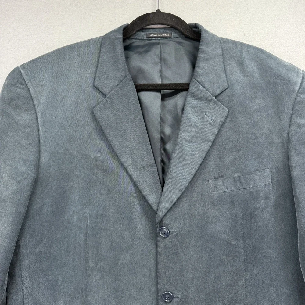 Alfani Blazer‎ Jacket Mens 44 Gray Lined Single Breasted Faux Suede Formal Coat